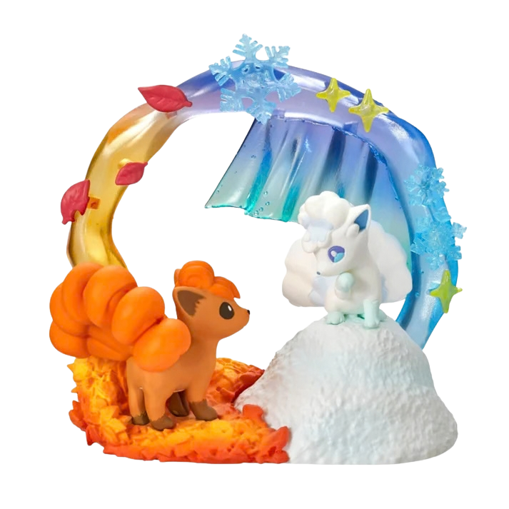 Vulpix and Alolan Vulpix miniature diorama collectible